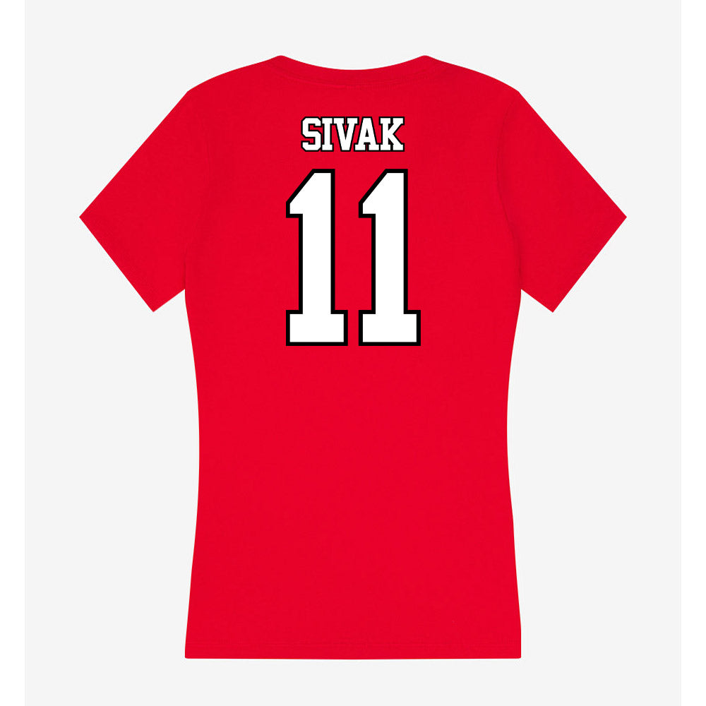 Maryland - NCAA Women's Volleyball : Marlee Sivak - Women's V-Neck T-Shirt-1