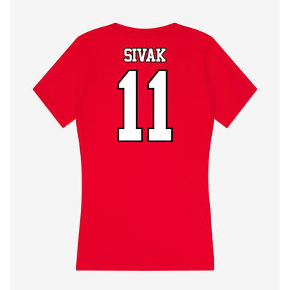 Maryland - NCAA Women's Volleyball : Marlee Sivak - Women's V-Neck T-Shirt-1