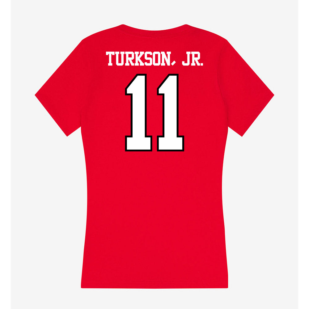 Maryland - NCAA Men's Basketball : George Turkson, Jr. - Women's V-Neck T-Shirt-1