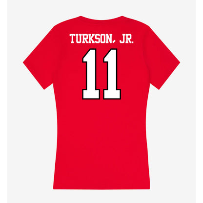 Maryland - NCAA Men's Basketball : George Turkson, Jr. - Women's V-Neck T-Shirt-1