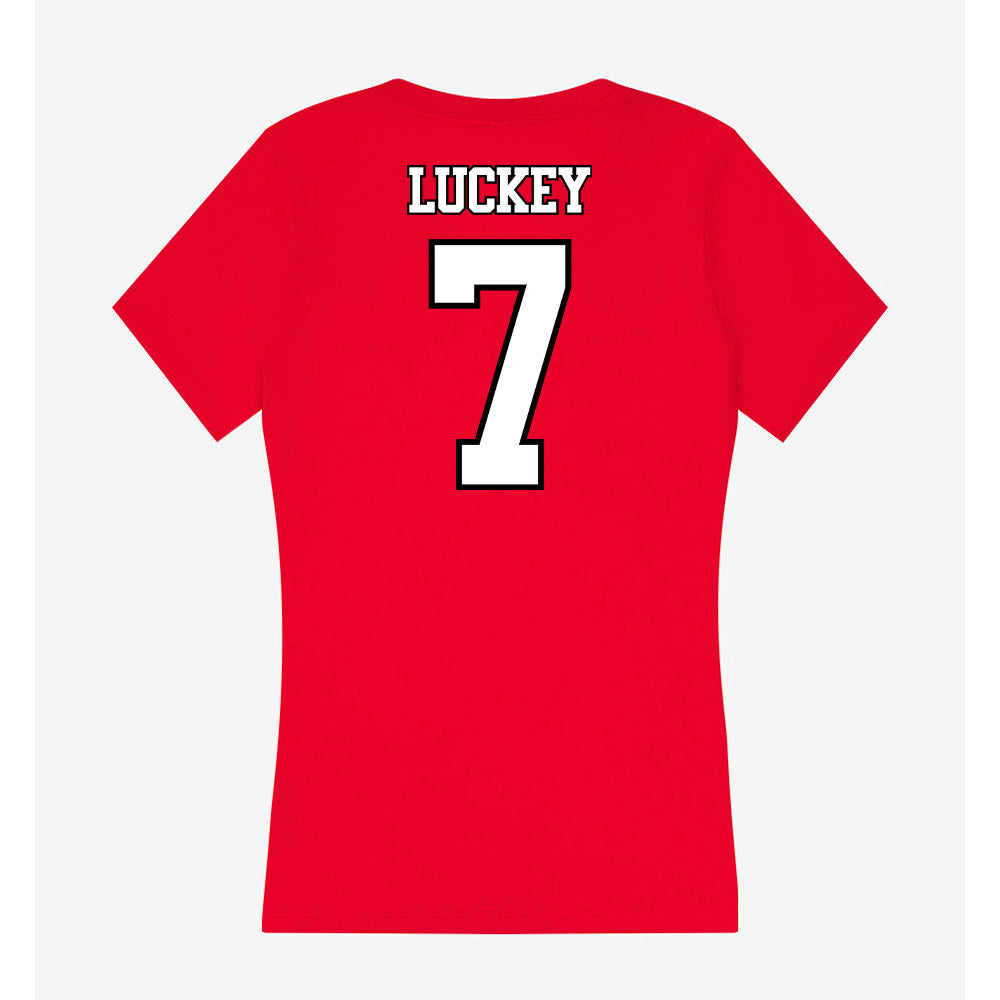 Maryland - NCAA Women's Soccer : Faith Luckey - Women's V-Neck T-Shirt-1