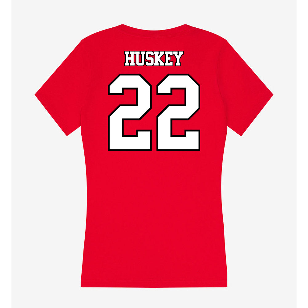 Maryland - NCAA Football : Jalen Huskey - Women's V-Neck T-Shirt-1