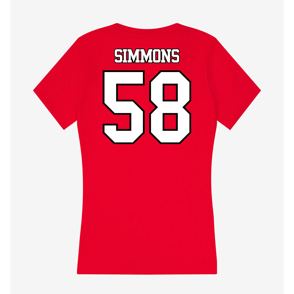 Maryland - NCAA Football : Joshua Simmons - Women's V-Neck T-Shirt-1