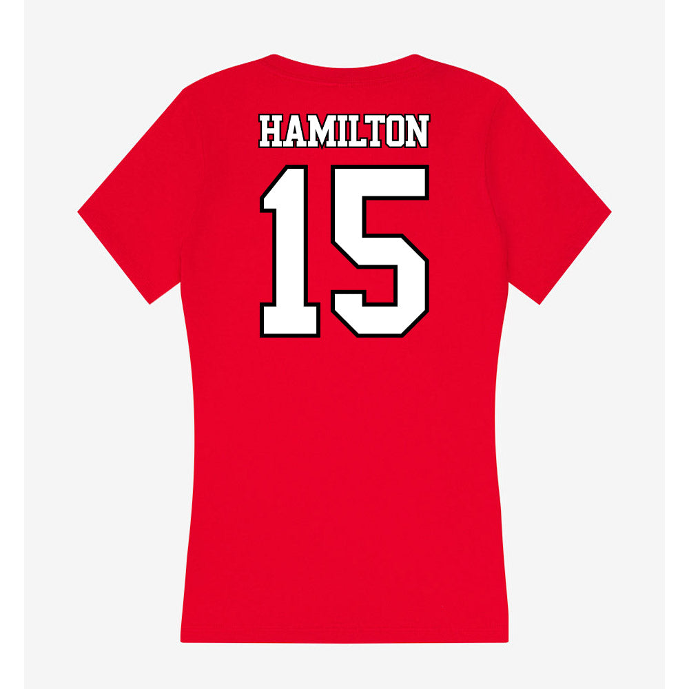 Maryland - NCAA Football : Jackson Hamilton - Women's V-Neck T-Shirt-1