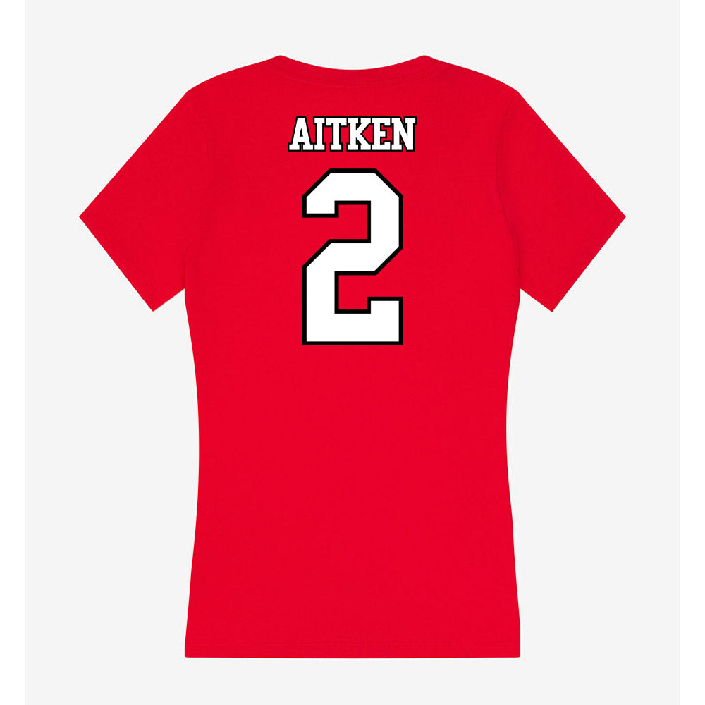 Maryland - NCAA Men's Lacrosse : Aidan Aitken - Women's V-Neck T-Shirt-1