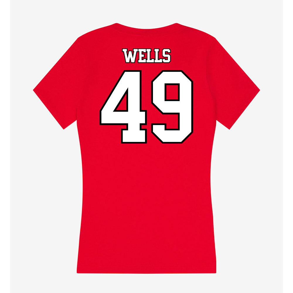 Maryland - NCAA Football : Chris Wells - Women's V-Neck T-Shirt-1