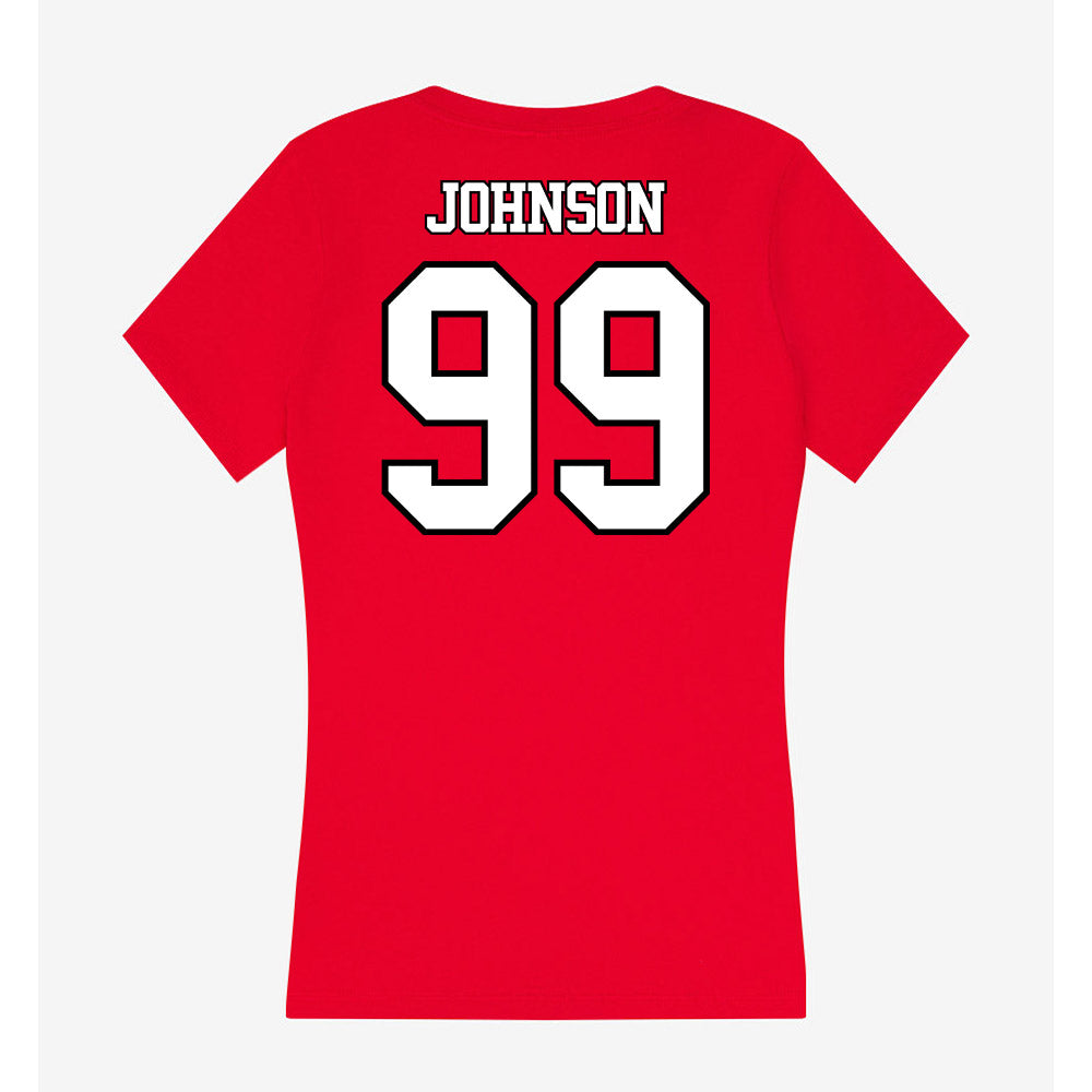 Maryland - NCAA Football : Lavon Johnson - Women's V-Neck T-Shirt-1