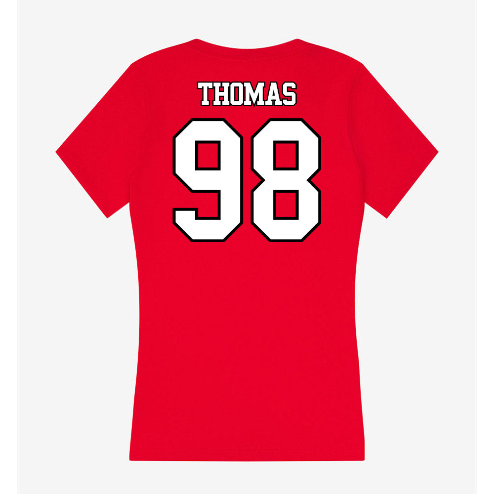 Maryland - NCAA Football : Eyan Thomas - Women's V-Neck T-Shirt-1