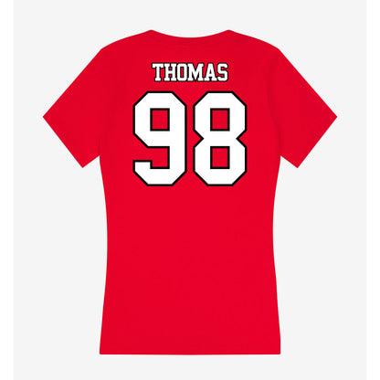 Maryland - NCAA Football : Eyan Thomas - Women's V-Neck T-Shirt-1