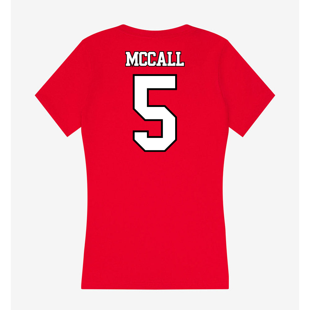Maryland - Men's Basketball Alumni : Calvin McCall - Women's V-Neck T-Shirt-1