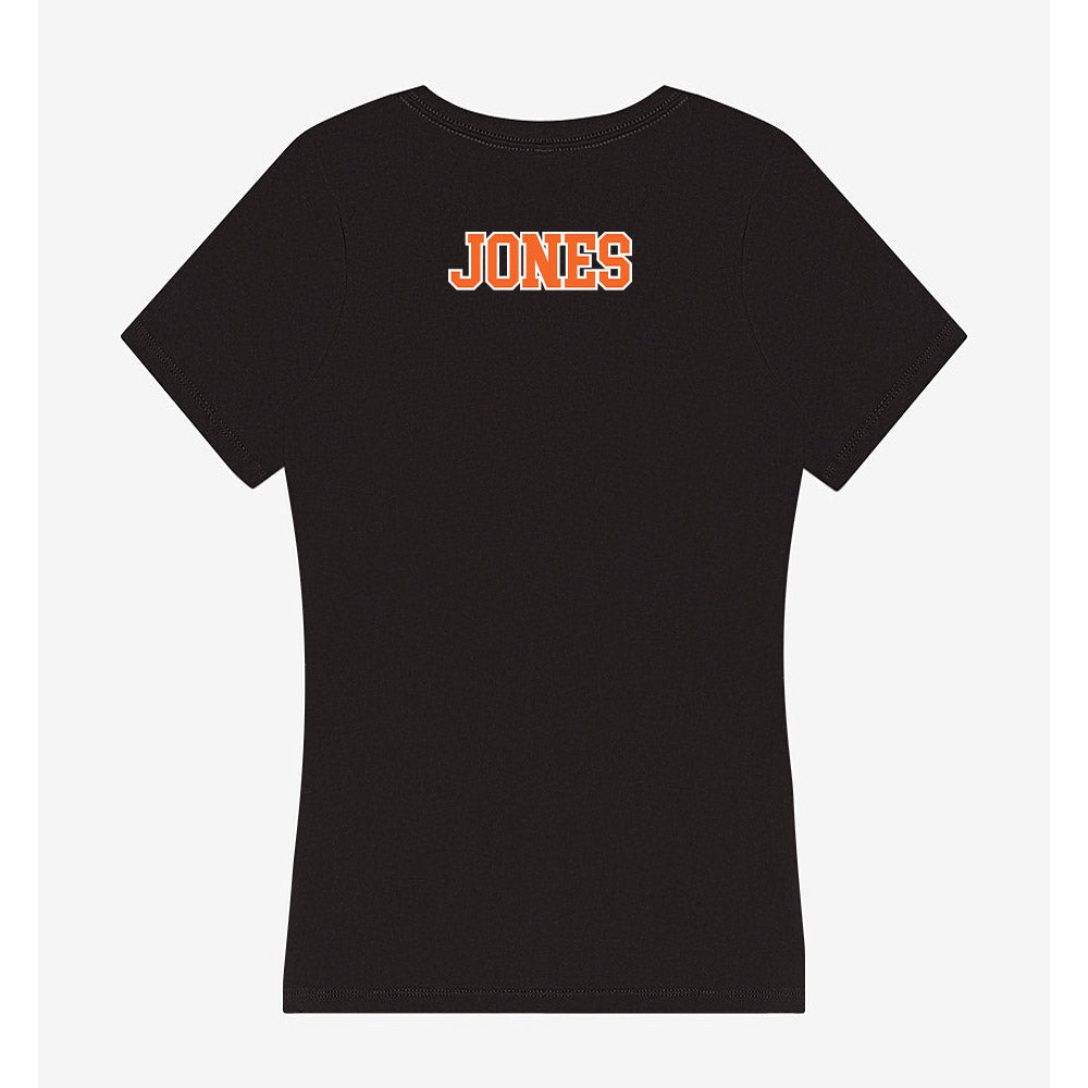 Clemson - NCAA Cheerleading : Evan Jones - Women's V-Neck T-Shirt-1