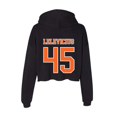 Clemson - NCAA Men's Basketball : Liutauras Lelevicius - Women's Crop Fleece Hooded Sweatshirt-1