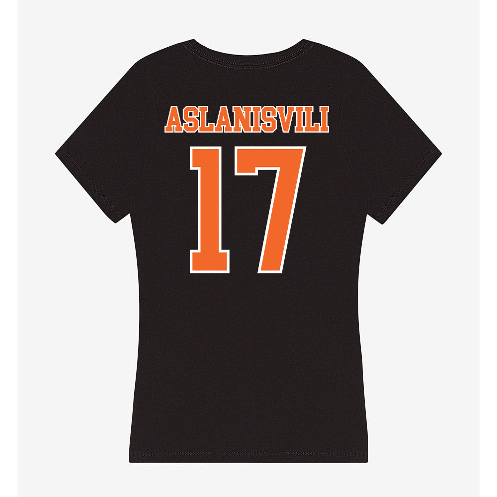 Clemson - NCAA Women's Tennis : Artemis Aslanisvili - Women's V-Neck T-Shirt-1