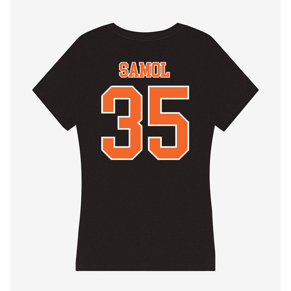 Clemson - NCAA Baseball : Noah Samol - Women's V-Neck T-Shirt-1