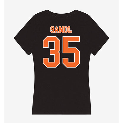 Clemson - NCAA Baseball : Noah Samol - Women's V-Neck T-Shirt-1
