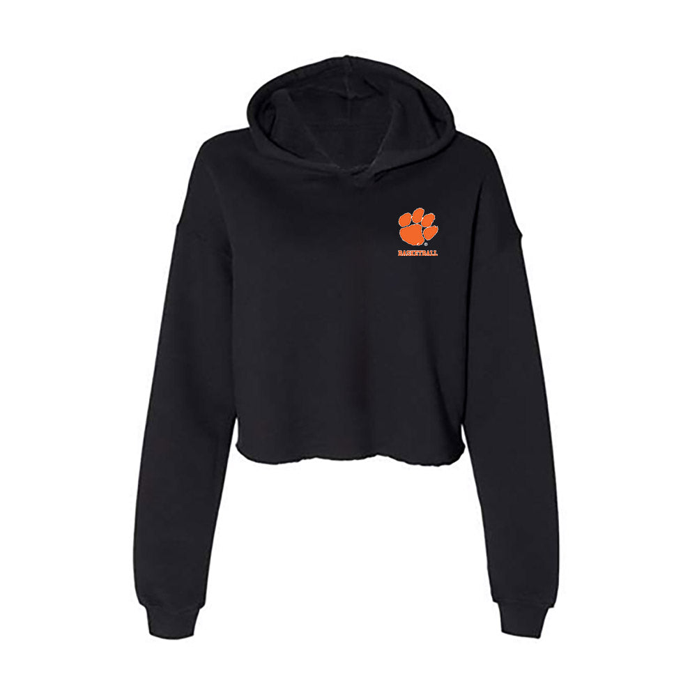 Clemson - NCAA Men's Basketball : Blake Davidson - Women's Crop Fleece Hooded Sweatshirt-0