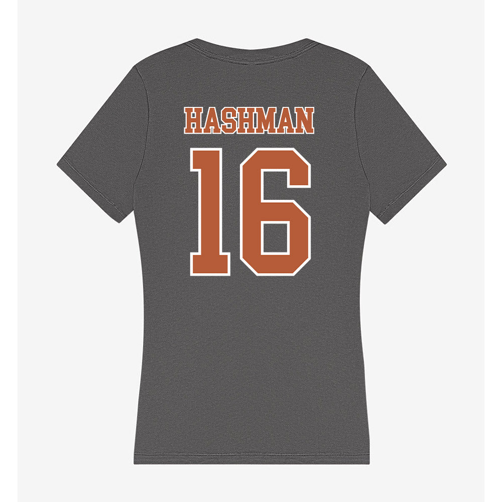 Texas - NCAA Beach Volleyball : Katie Hashman - Women's V-Neck T-Shirt-1