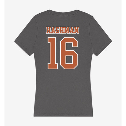 Texas - NCAA Beach Volleyball : Katie Hashman - Women's V-Neck T-Shirt-1