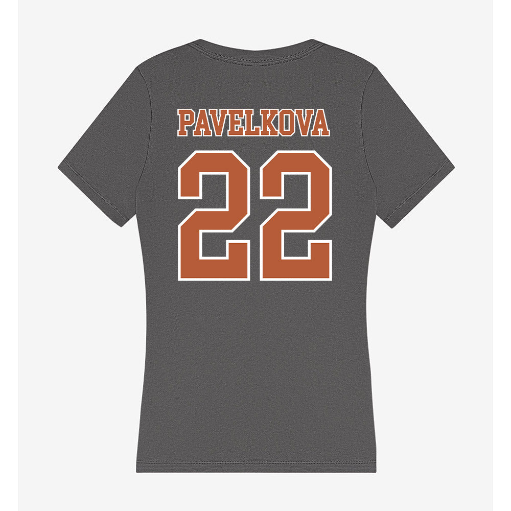 Texas - NCAA Beach Volleyball : Anna Pavelkova - Women's V-Neck T-Shirt-1
