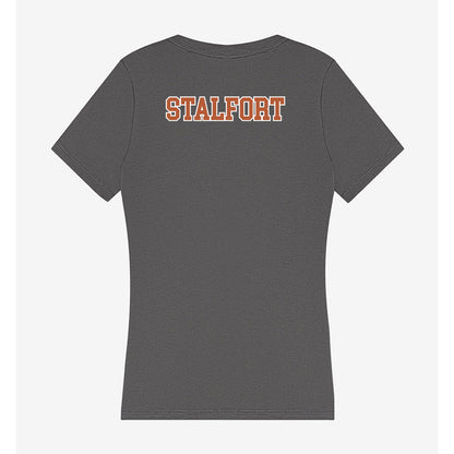 Texas - NCAA Women's Swimming & Diving : Amanda Stalfort - Women's V-Neck T-Shirt-1