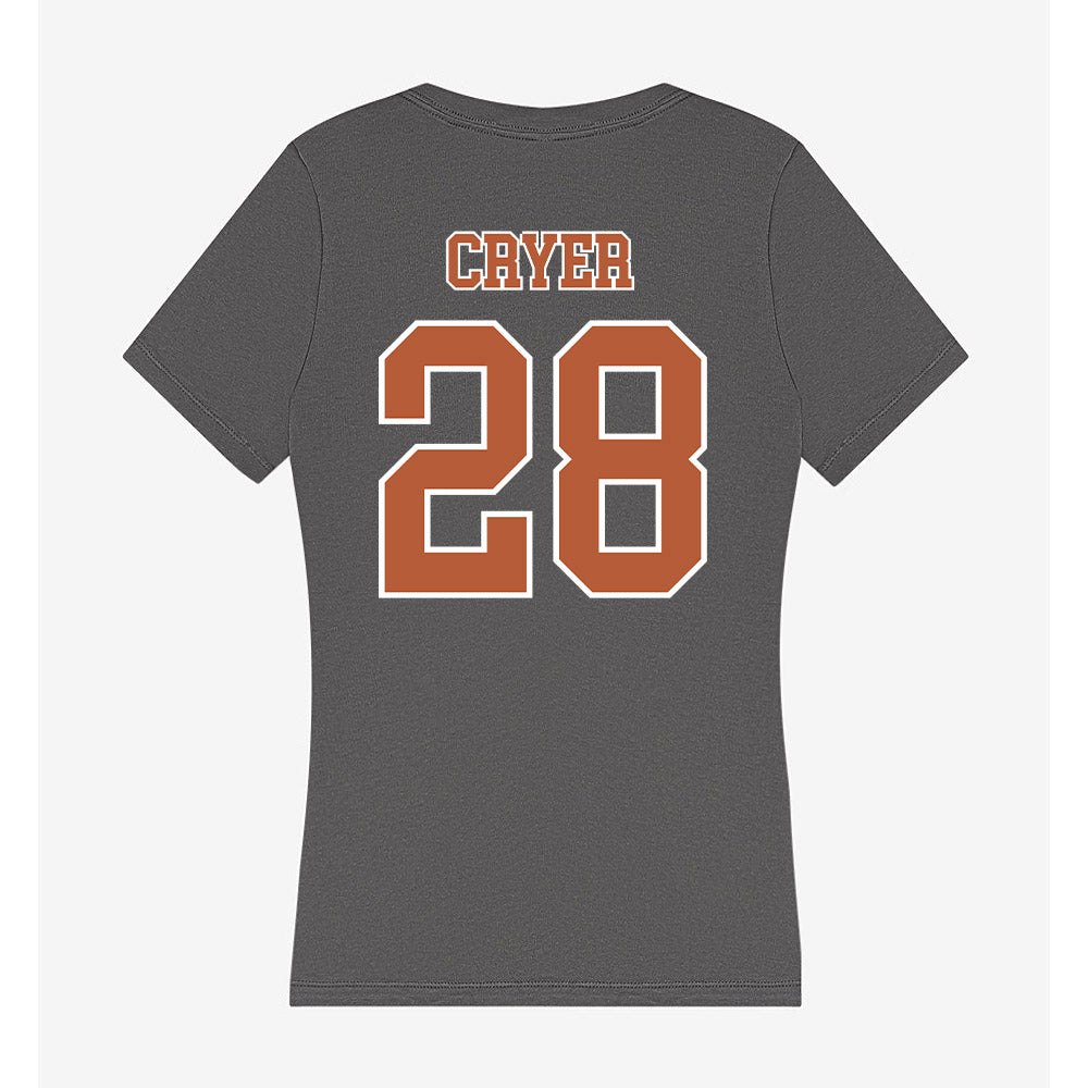Texas - NCAA Football : Justin Cryer - Women's V-Neck T-Shirt-1
