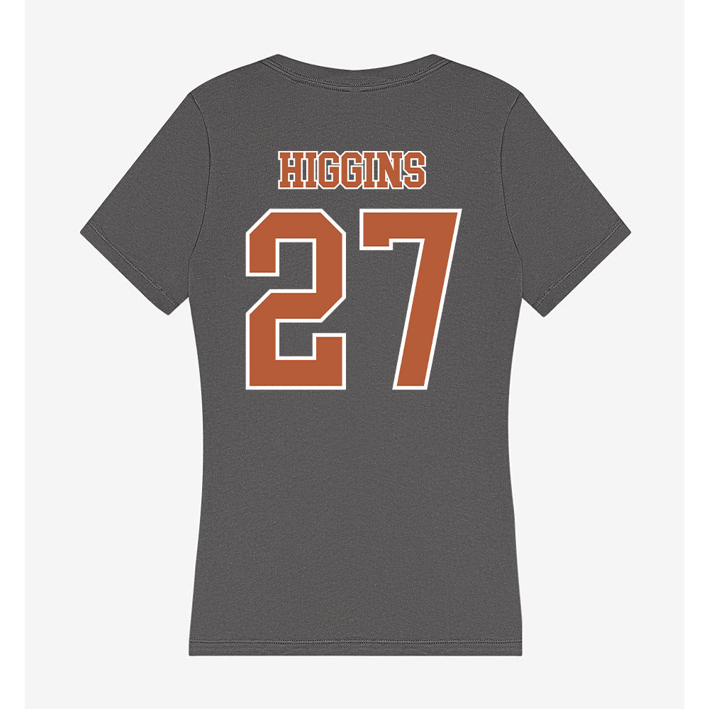 Texas - NCAA Baseball : Cal Higgins - Women's V-Neck T-Shirt-1