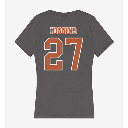 Texas - NCAA Baseball : Cal Higgins - Women's V-Neck T-Shirt-1