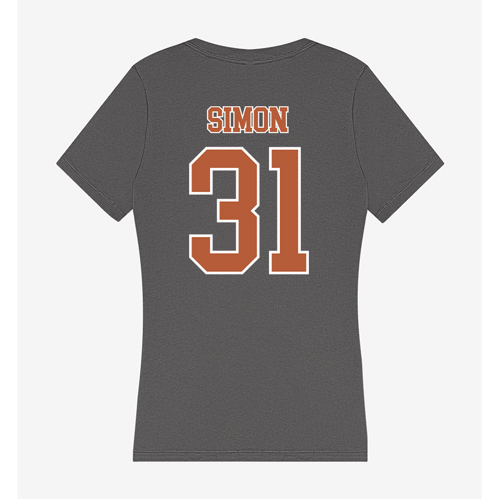 Texas - NCAA Football : James Simon - Women's V-Neck T-Shirt-1