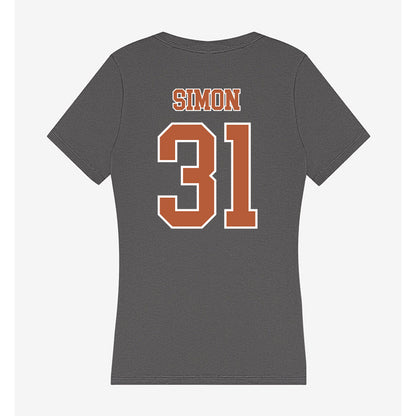 Texas - NCAA Football : James Simon - Women's V-Neck T-Shirt-1