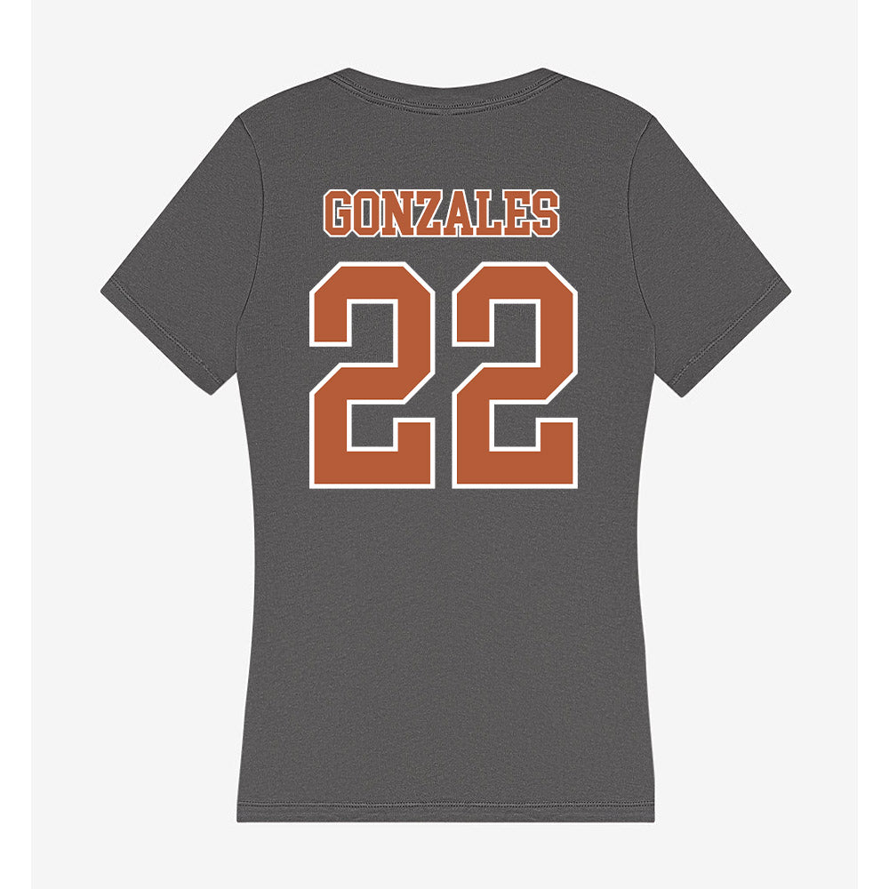 Texas - NCAA Softball : Brenlee Gonzales - Women's V-Neck T-Shirt-1
