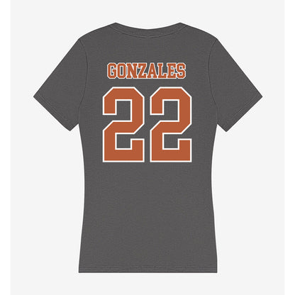 Texas - NCAA Softball : Brenlee Gonzales - Women's V-Neck T-Shirt-1