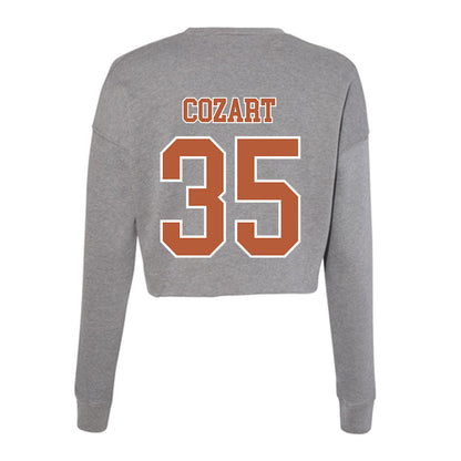 Texas - NCAA Baseball : Samuel Cozart - Women's Cropped Crew Fleece-1