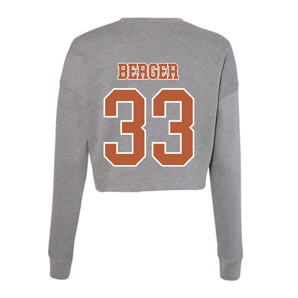 Texas - NCAA Football : Carson Berger - Women's Cropped Crew Fleece-1