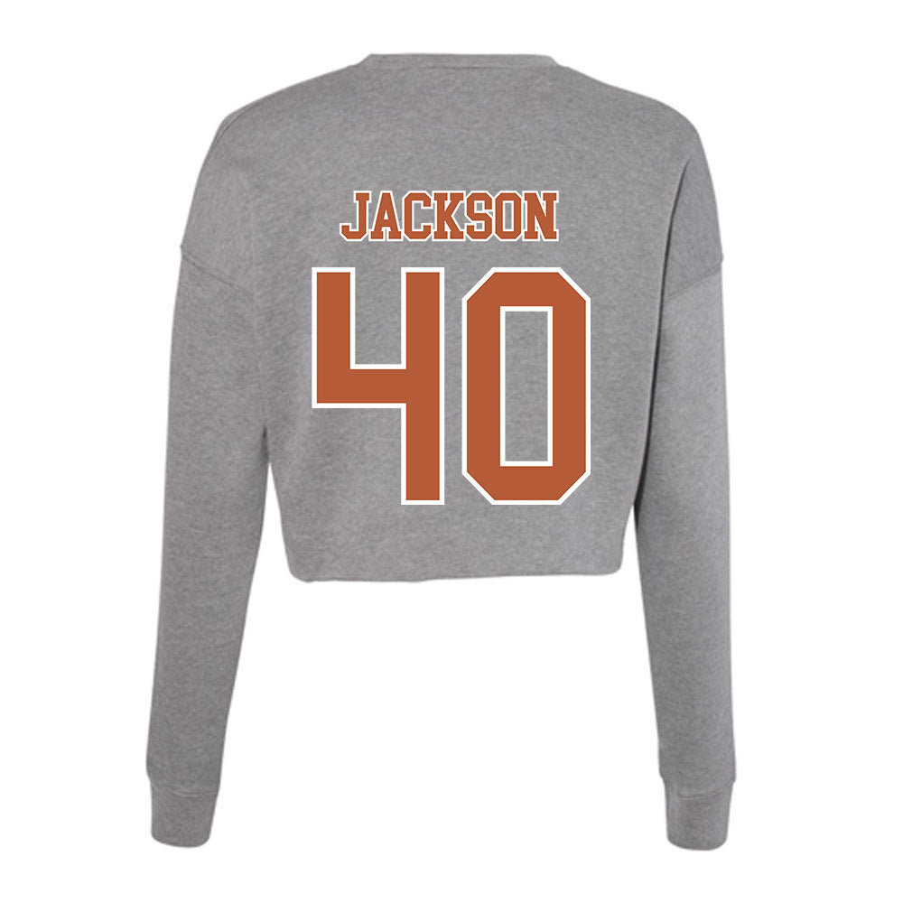 Texas - NCAA Football : Lance Jackson - Women's Cropped Crew Fleece-1
