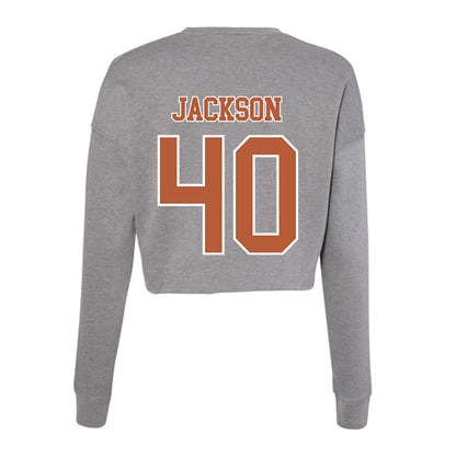 Texas - NCAA Football : Lance Jackson - Women's Cropped Crew Fleece-1
