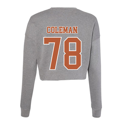 Texas - NCAA Football : Jordan Coleman - Women's Cropped Crew Fleece-1