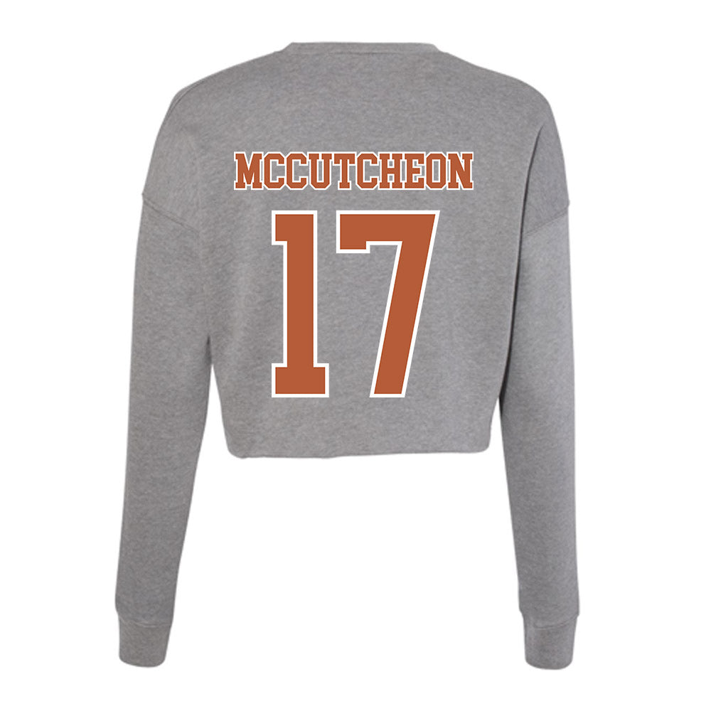 Texas - NCAA Football : Daylan McCutcheon - Women's Cropped Crew Fleece-1