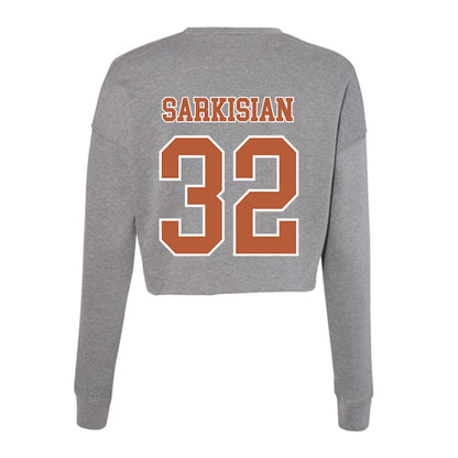 Texas - NCAA Football : Brady Sarkisian - Women's Cropped Crew Fleece-1