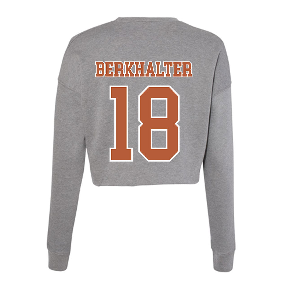 Texas - NCAA Football : Sterling Berkhalter - Women's Cropped Crew Fleece-1