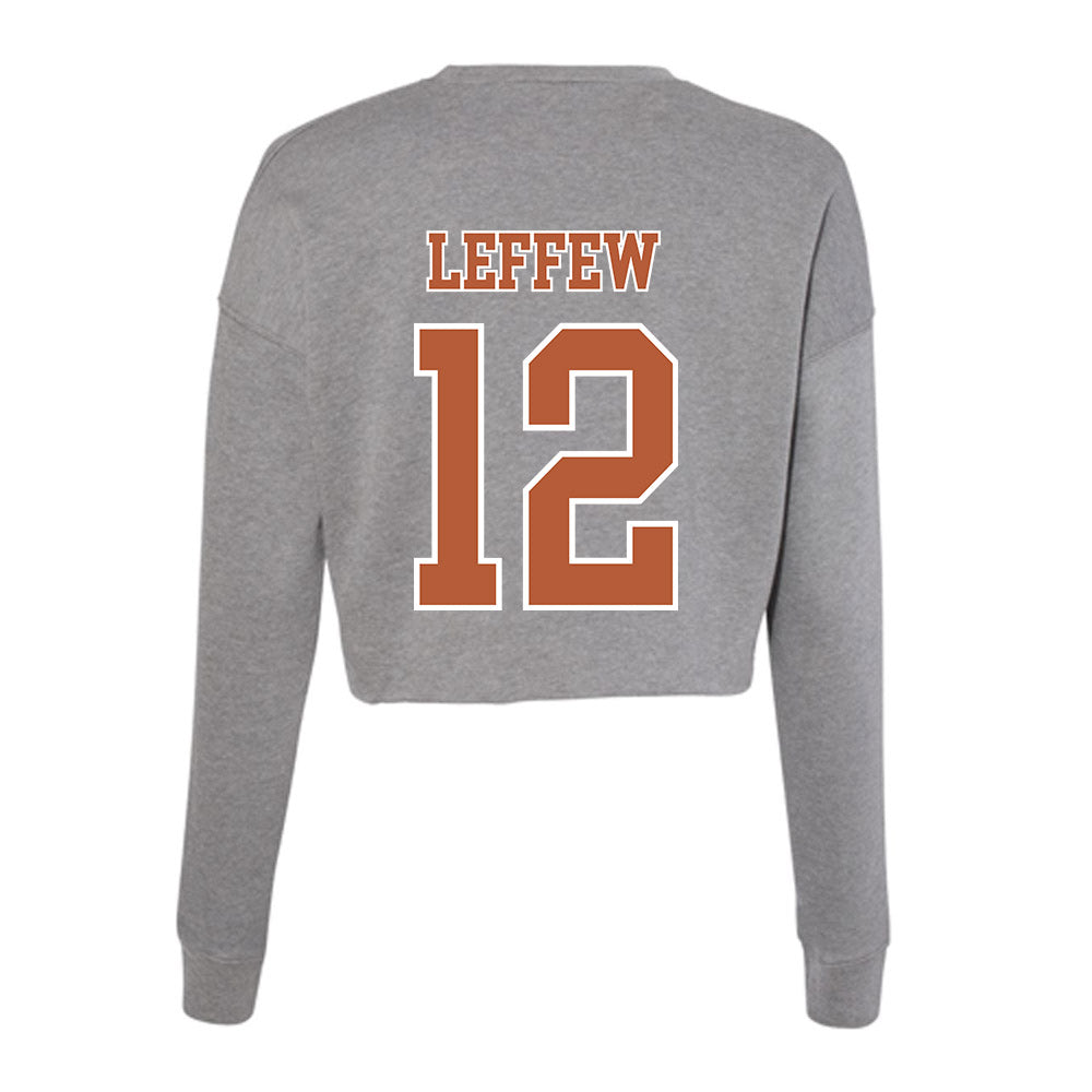 Texas - NCAA Baseball : Haiden Leffew - Women's Cropped Crew Fleece-1