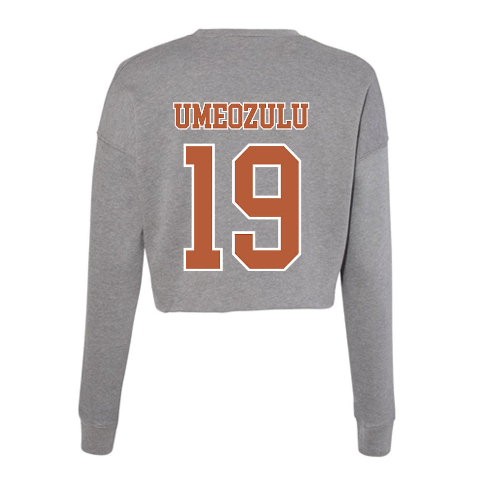 Texas - NCAA Football : Zina Umeozulu - Women's Cropped Crew Fleece-1