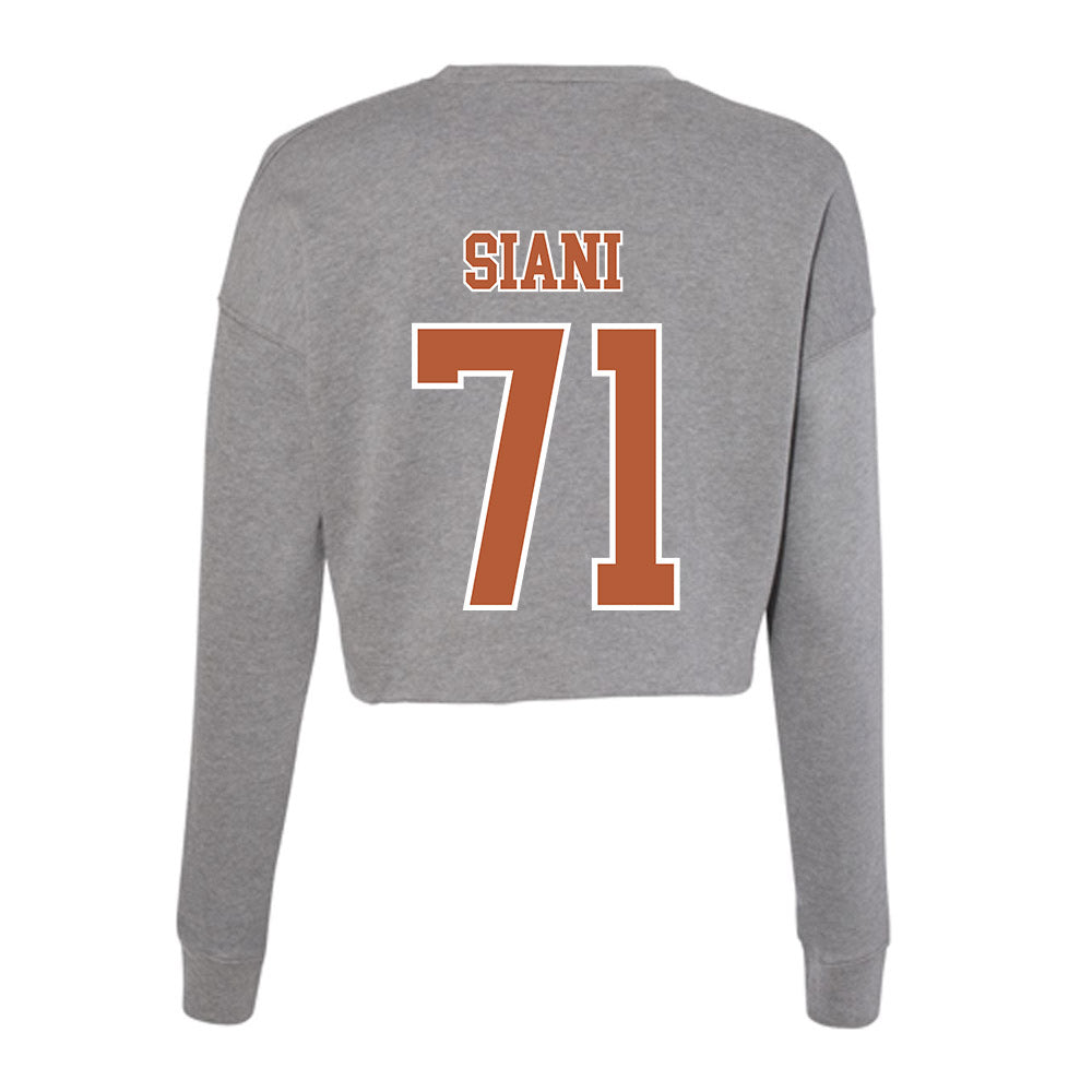 Texas - NCAA Football : Melvin Siani - Women's Cropped Crew Fleece-1