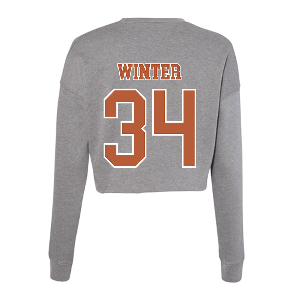 Texas - NCAA Baseball : Michael Winter - Women's Cropped Crew Fleece-1