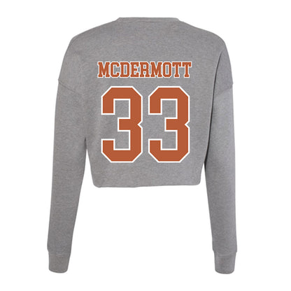 Texas - NCAA Men's Basketball : Anthon McDermott - Women's Cropped Crew Fleece-1
