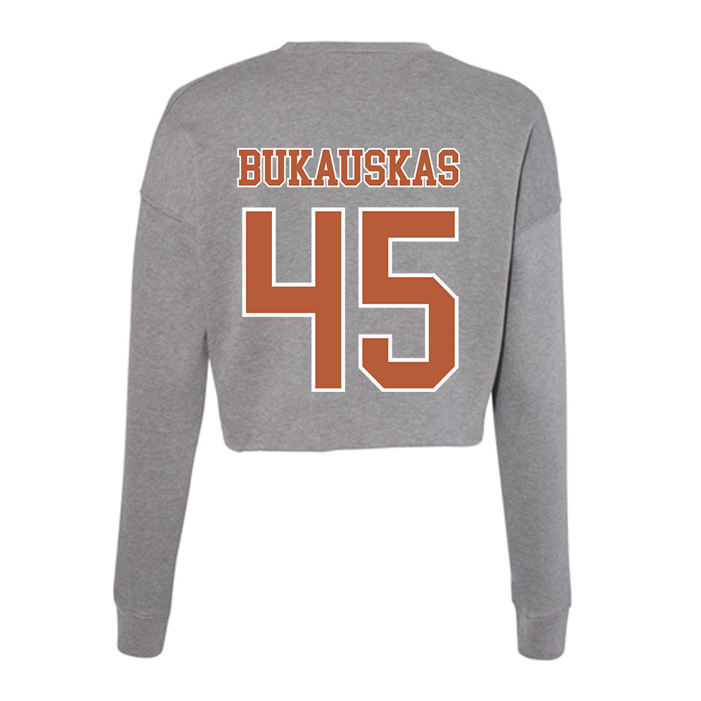 Texas - NCAA Football : Mikey Bukauskas - Women's Cropped Crew Fleece-1