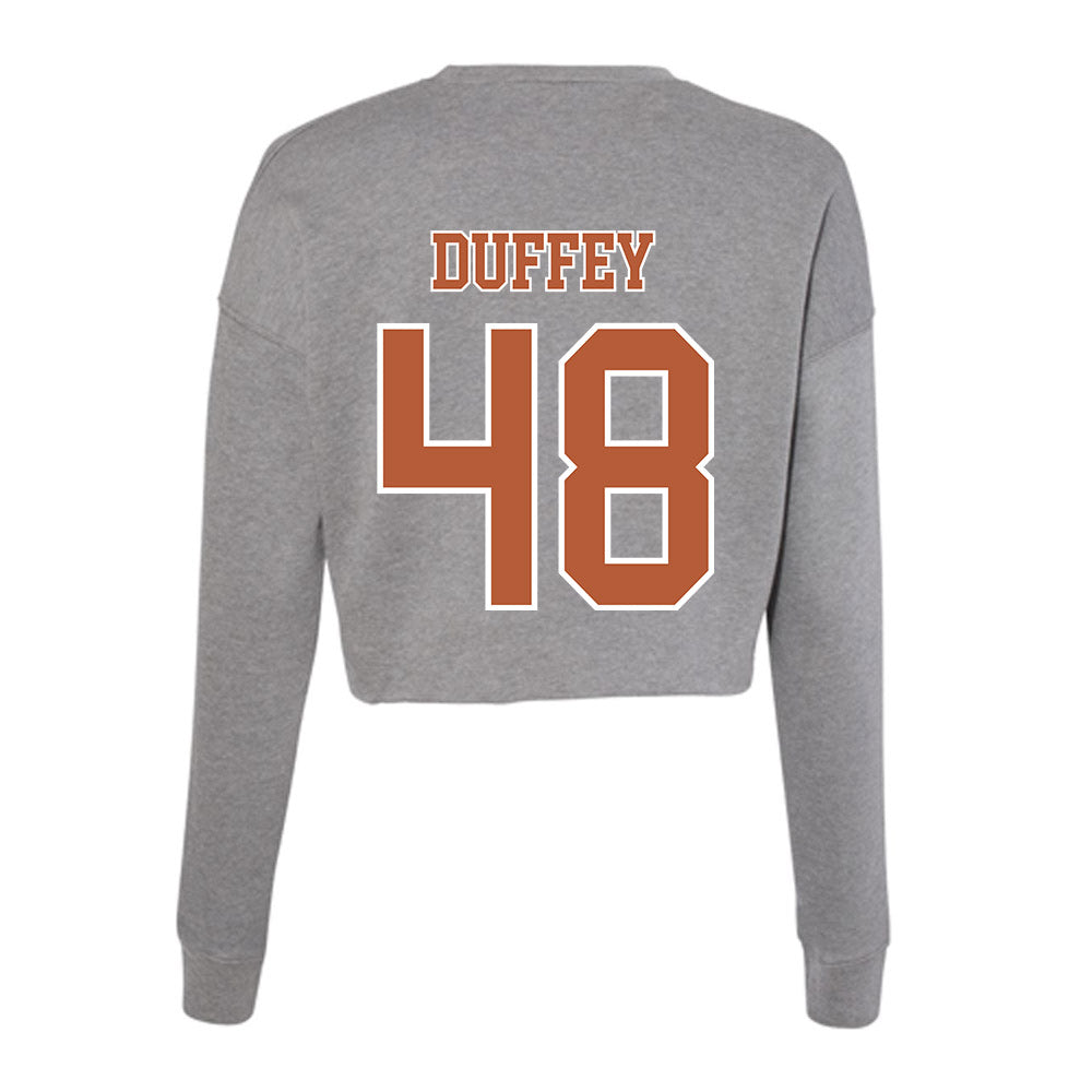 Texas - NCAA Football : Jackson Duffey - Women's Cropped Crew Fleece-1