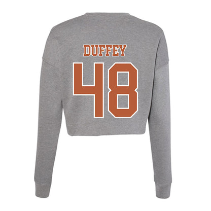 Texas - NCAA Football : Jackson Duffey - Women's Cropped Crew Fleece-1