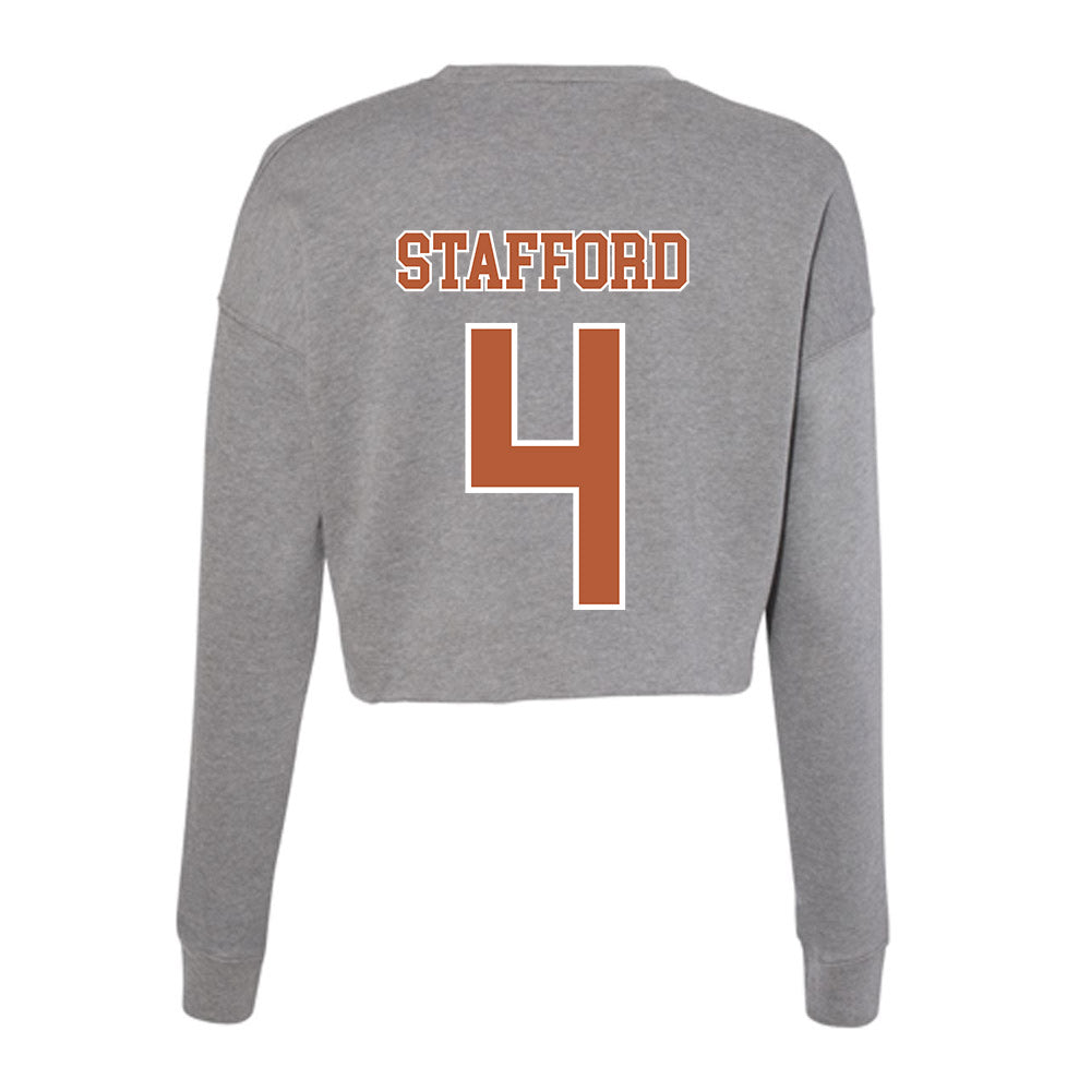 Texas - NCAA Women's Volleyball : Torrey Stafford - Women's Cropped Crew Fleece-1