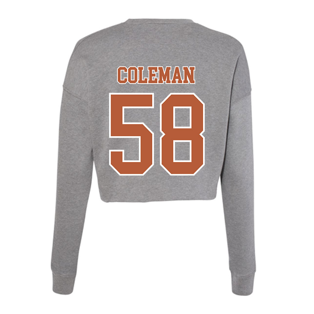 Texas - NCAA Football : Devin Coleman - Women's Cropped Crew Fleece-1