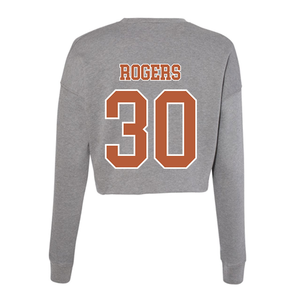 Texas - NCAA Baseball : Kaleb Rogers - Women's Cropped Crew Fleece-1